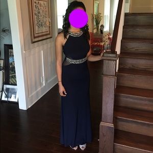 Blue formal/ Pom Dress